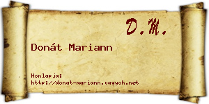 Donát Mariann névjegykártya