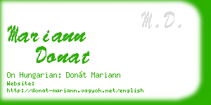 mariann donat business card